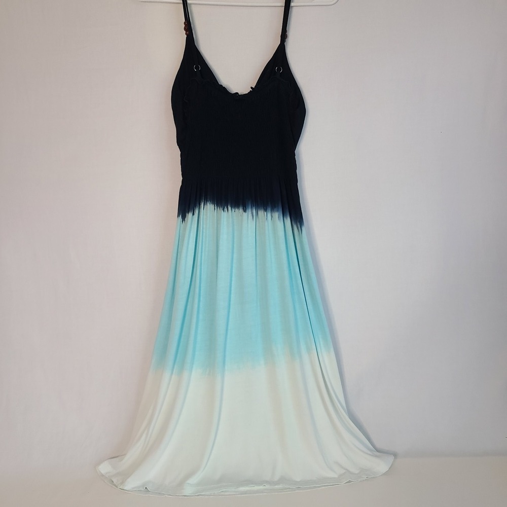 NWT Santiki Lexi Tank Sundress Ombre Blue White Boho Beach Adjustable Sz Large - Picture 2 of 10